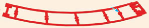 MICRO-K'NEX-Achterbahnschiene Kurve links rot