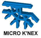 MICRO-K'NEX-4-Weg-Verbindungsstck 3D blau