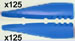 Paket mit 250 K'NEX-Baustein lange Nase blau