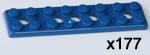 Paket mit 177 K'NEX-Baustein 2 x 8 flach blau