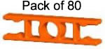 Paket mit 80 K'NEX-2-Weg-Verbindungsstck gerade orange