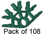 Paket mit 108 K'NEX-4-Weg-Verbindungsstck Dunkelgrn