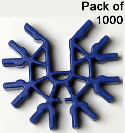 Paket mit 1000 K'NEX-7-Weg-Verbindungsstck 3D blau