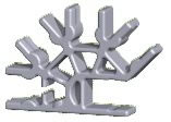 K'NEX-4-Weg-Verbindungsstck 3D silbern