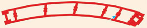 MICRO K'NEX Coaster Track curve right Red