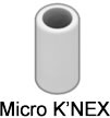 MICRO K'NEX Spacer 6 Wide Translucent White