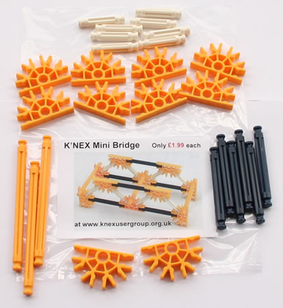 Parts list for K'NEX Mini Bridge set