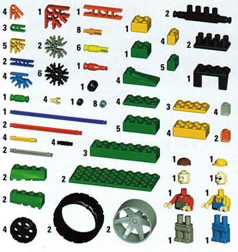 Parts list for K'NEX Tractors and Trucks 10-model building set
