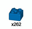 Pack of 262 K'NEX Brick 2 x 2 Blue