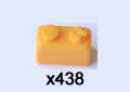 Pack of 438 K'NEX Brick 2 x 1 Yellow
