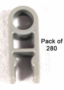 Pack 280 K'NEX Clip with Hole end Dark Grey