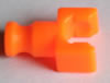 K'NEX Clip with Rod end Fluorescent orange