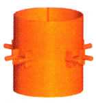 K'NEX Tube holder 6.4cm Orange for Corkscrew canyon