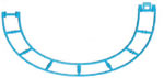 MICRO K'NEX Coaster track semi circle Mid blue