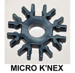 Connecteur MICRO K'NEX 8 points Bleu mtallis avec trou de 6mm