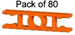 Pack 80 Connecteur K'NEX 2 points droit Orange