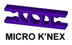 509022 MICRO K'NEX Connector 2-way straight Purple for K'NEX Sonic Blizzard Coaster