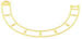 847805 MICRO K'NEX Coaster Track semi circle Yellow for K'NEX Hornet Swarm coaster