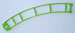 99168 MICRO K'NEX Coaster Track curve left Green for K'NEX Double Doom coaster