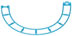 99878B MICRO K'NEX Coaster track semi circle Mid blue for K'NEX Crossfire Chaos coaster