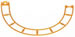 99880 MICRO K'NEX Coaster track semi circle Orange for K'NEX Mecha Strike coaster