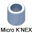 MICRO-K'NEX-Abstandsstck 3 breit metallblau