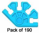 Paket mit 190 Kid-K'NEX-4-Weg-Verbindungsstück blau