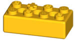 K'NEX-Baustein 2 x 4 gelb