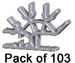 Paket mit 103 K'NEX-4-Weg-Verbindungsstück 3D silbern