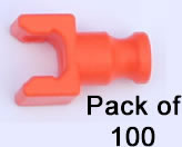 Paket mit 100 K'NEX-Klammer mit Stangenende orange