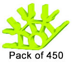 Paket mit 450 K'NEX-4-Weg-Verbindungsstück fluoreszierend grün