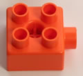 Kid-K'NEX-Baustein 2 x 2 mit Seitenverbindungsstck orange