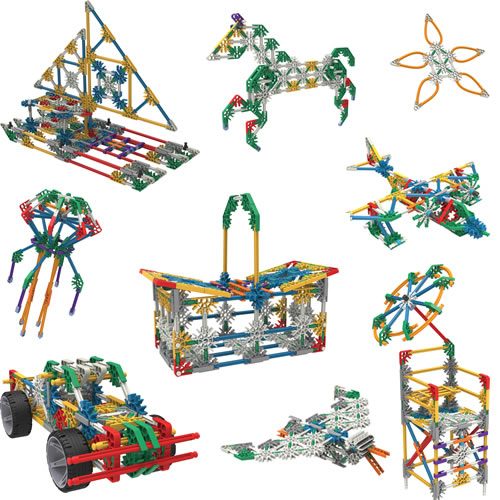 A few of the models from the Classic K'NEX 70 model set