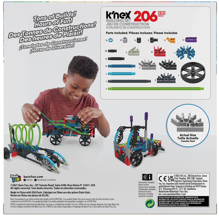 Box reverse image for K'NEX Classics - Rad Rides 12-model Building Set