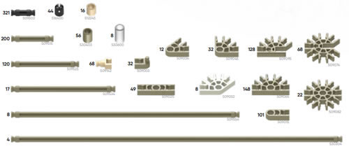Parts list for K'NEX Architecture - Eiffel Tower set