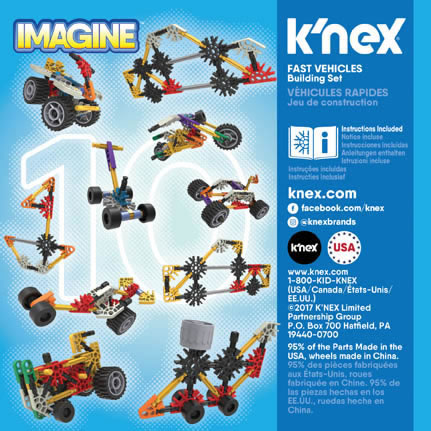 Box reverse image for K'NEX Beginner Fun - Fast Vehicles Building Set