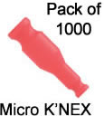 Pack 1000 MICRO K'NEX Transition Rod 21mm Fluorescent Red