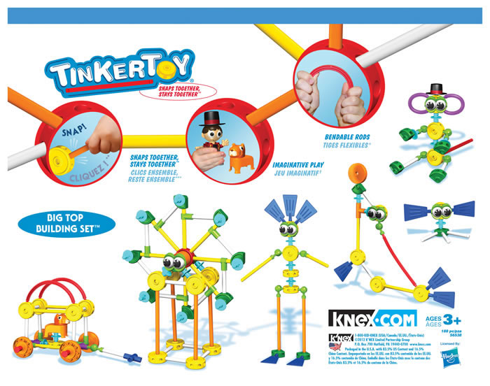 Box reverse image for Tinkertoy Big Top building set