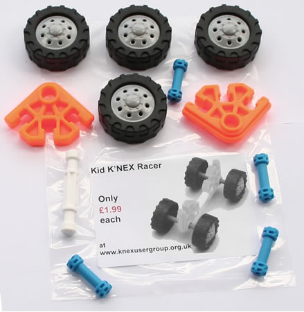 Parts list for Kid K'NEX Racer set