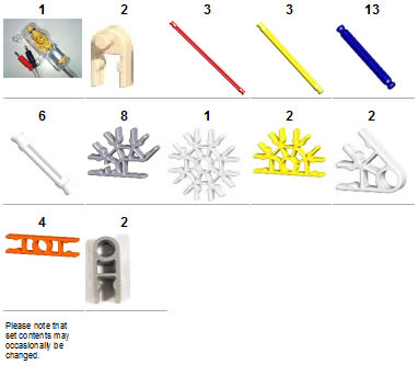 Parts list for K'NEX Theme Park Ride kit