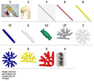 Parts list for K'NEX Computer-controlled opening bridge kit