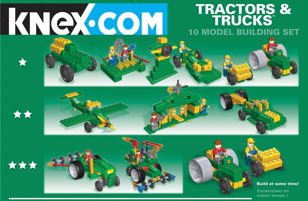 Box reverse image for K'NEX Tractors and Trucks 10-model building set