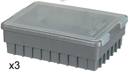 Pack of 3 K'NEX Storage tray Grey