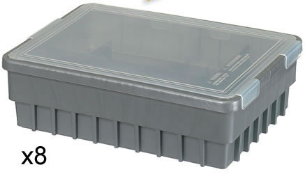 Pack of 8 K'NEX Storage tray Grey