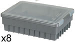Pack of 8 K'NEX Storage tray Grey
