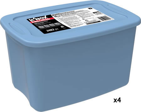 Pack of 4 K'NEX Storage tub Large blue