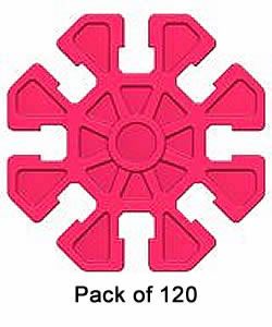 Pack 120 Kid K'NEX Connector 8-way Red