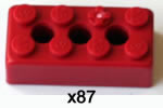 Pack of 87 K'NEX Brick 2 x 4 Red