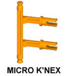 MICRO K'NEX Brick Adapter 2-leg Orange