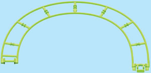 MICRO K'NEX Coaster track semi circle Green